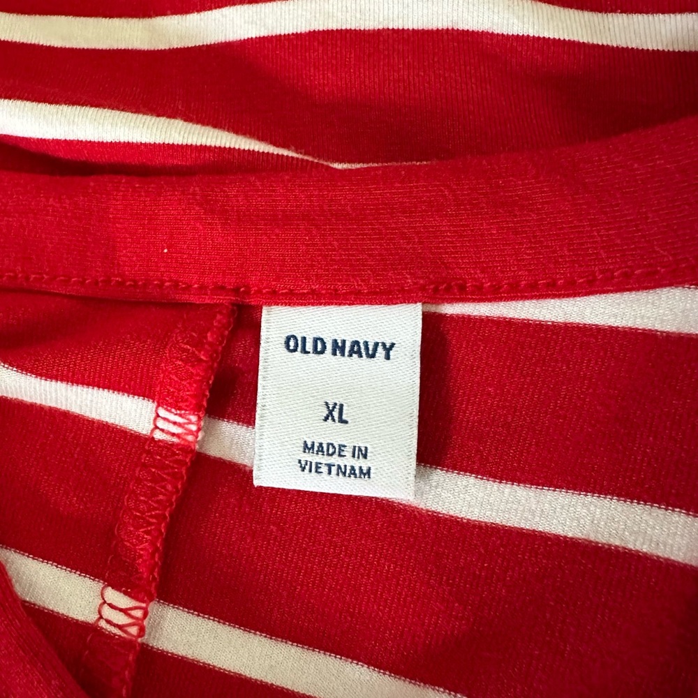 Preppy Old Navy Halter Dress XL Red White Stripe Nautical Coastal Preppy - Picture 3 of 7